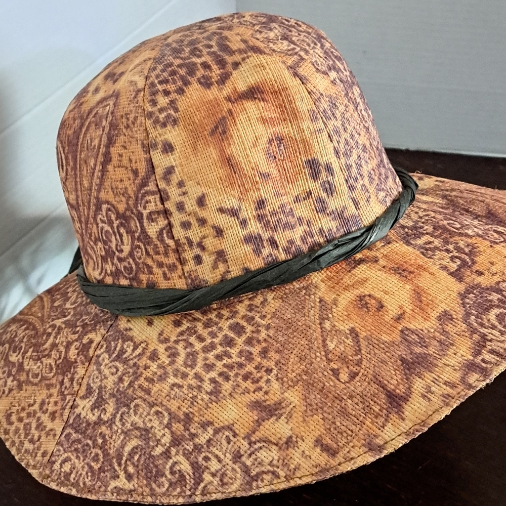 Giovannio Earth Tone Paisley Leopard Floral Print Hat
